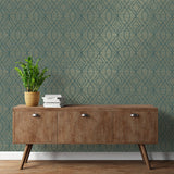 M1773 Fusion Teal Trellis Wallpaper
