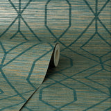 M1773 Fusion Teal Trellis Wallpaper