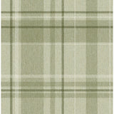 M1865 Harris Green Plaid Chevron Wallpaper