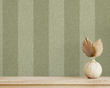 M1866 Finn Green Chevron Stripe Wallpaper