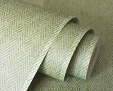 M1866 Finn Green Chevron Stripe Wallpaper