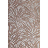 M23003 Floral Taupe Gray copper metallic palm tree leaves branches textured wallpaper
