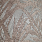 M23003 Floral Taupe Gray copper metallic palm tree leaves branches textured wallpaper
