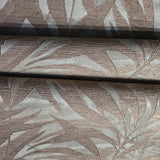 M23003 Floral Taupe Gray copper metallic palm tree leaves branches textured wallpaper
