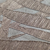 M23003 Floral Taupe Gray copper metallic palm tree leaves branches textured wallpaper
