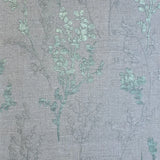 M23013 Gray green metallic botanical plants branches faux fabric textured wallpaper 3D