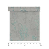 M23013 Gray green metallic botanical plants branches faux fabric textured wallpaper 3D