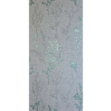 M23013 Gray green metallic botanical plants branches faux fabric textured wallpaper 3D
