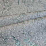 M23013 Gray green metallic botanical plants branches faux fabric textured wallpaper 3D