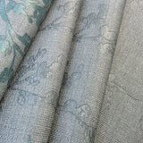 M23013 Gray green metallic botanical plants branches faux fabric textured wallpaper 3D