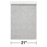 M23046 Gray silver metallic Moroccan lace ornamental damask textured wallpaper rolls 3D
