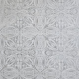 M23046 Gray silver metallic Moroccan lace ornamental damask textured wallpaper rolls 3D
