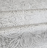 M23046 Gray silver metallic Moroccan lace ornamental damask textured wallpaper rolls 3D
