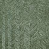 M23058 Contemporary Herringbone olive hunter green faux wood textured wallpaper roll 3D
