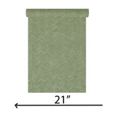 M23058 Contemporary Herringbone olive hunter green faux wood textured wallpaper roll 3D
