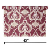 M31913 Burgundy red Ivory gold metallic plaster textured Victorian damask Wallpaper 3D