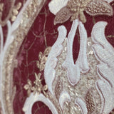 M31913 Burgundy red Ivory gold metallic plaster textured Victorian damask Wallpaper 3D