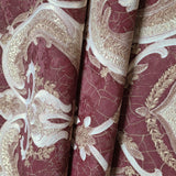 M31913 Burgundy red Ivory gold metallic plaster textured Victorian damask Wallpaper 3D