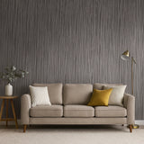 M31928 Modern Dark gray silver metallic faux silk pleated fabric textured Wallpaper 3D
