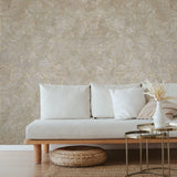 M31932 Embossed Taupe gold metallic faux cracked plaster textured modern Wallpaper roll
