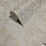 M31932 Embossed Taupe gold metallic faux cracked plaster textured modern Wallpaper roll
