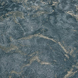 M31941 Dark deep Teal green blue gold metallic faux cracked plaster textured Wallpaper
