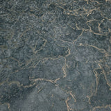 M31941 Dark deep Teal green blue gold metallic faux cracked plaster textured Wallpaper
