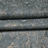M31941 Dark deep Teal green blue gold metallic faux cracked plaster textured Wallpaper
