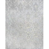 M34925 Ivory gold metallic faux plaster textured Victorian floral damask Wallpaper roll
