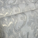 M34925 Ivory gold metallic faux plaster textured Victorian floral damask Wallpaper roll
