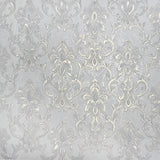 M34925 Ivory gold metallic faux plaster textured Victorian floral damask Wallpaper roll
