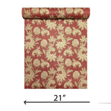 M50507 Shimmer Red gold faux silk fabric Asian paisley floral damask textured Wallpaper