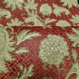 M50507 Shimmer Red gold faux silk fabric Asian paisley floral damask textured Wallpaper