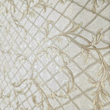 M50509 Pearl beige cream Brass faux fabric textured damask Victorian diamonds Wallpaper
