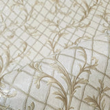 M50509 Pearl beige cream Brass faux fabric textured damask Victorian diamonds Wallpaper
