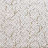 M50509 Pearl beige cream Brass faux fabric textured damask Victorian diamonds Wallpaper
