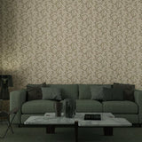 M50518 Brass bronze metallic faux fabric textured damask Victorian diamonds Wallpaper