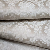 M50521 Tan taupe shimmer Victorian damask glitter faux silk fabric textured Wallpaper