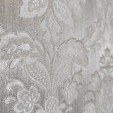 M50521 Tan taupe shimmer Victorian damask glitter faux silk fabric textured Wallpaper