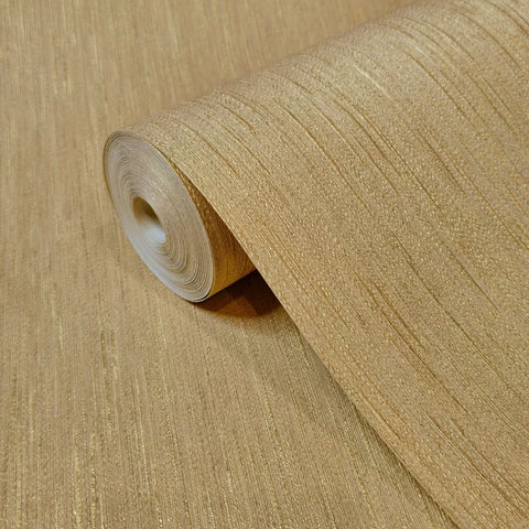 M50532 Modern golden tan cream gold metallic faux fabric textured Modern Wallpaper roll