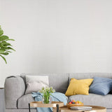 M50538 Embossed ivory beige gold faux fabric textured diamond monogram modern Wallpaper
