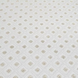 M50538 Embossed ivory beige gold faux fabric textured diamond monogram modern Wallpaper
