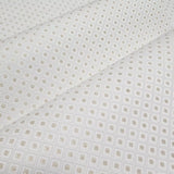 M50538 Embossed ivory beige gold faux fabric textured diamond monogram modern Wallpaper
