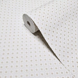 M50538 Embossed ivory beige gold faux fabric textured diamond monogram modern Wallpaper
