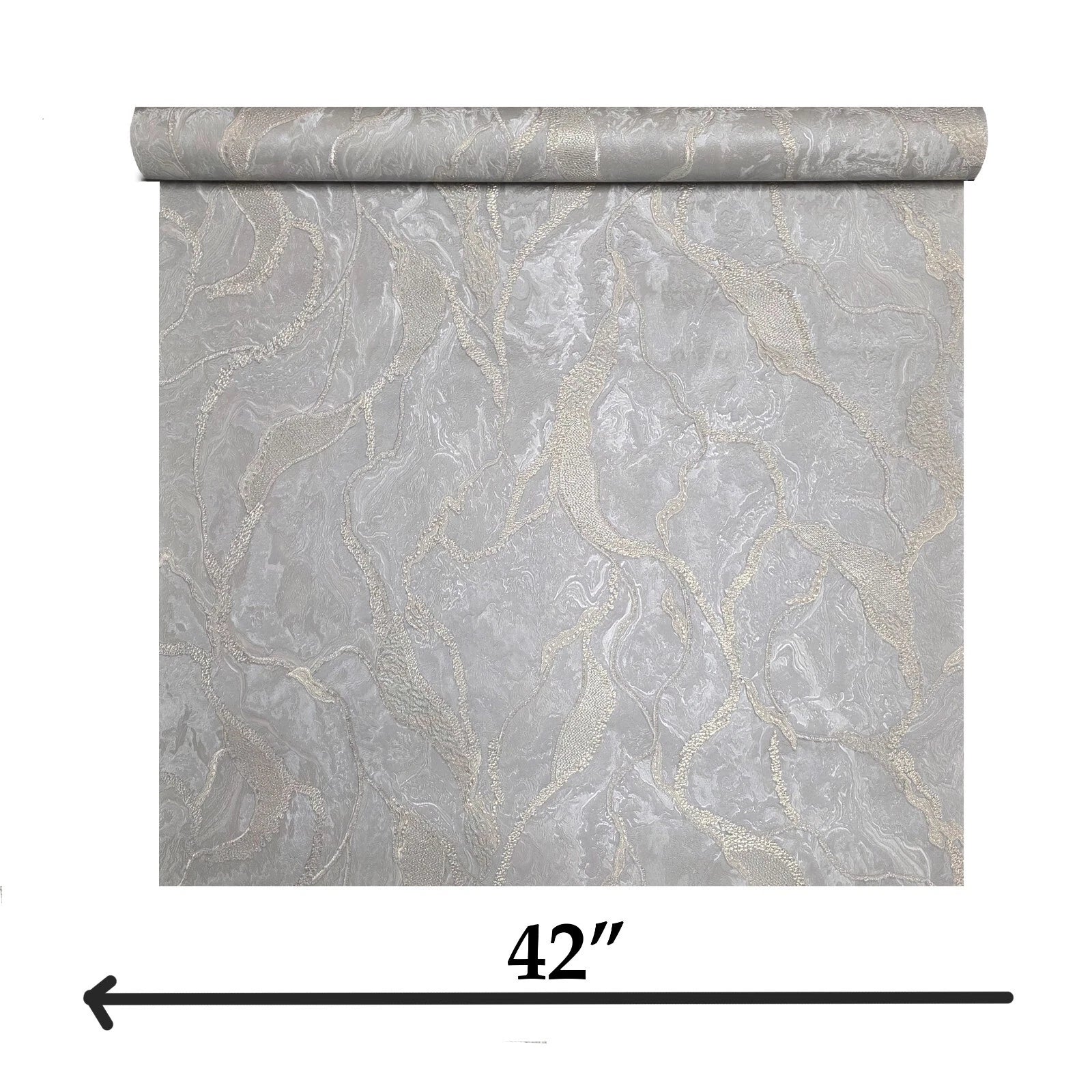 M69912 Gray silver brass metallic pearl faux plaster textured