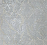 M69912 Gray silver brass metallic pearl faux plaster textured abstract waves Wallpaper