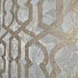 M69920 Tan cream gold metallic trellis lines faux liquid art marble textured Wallpaper