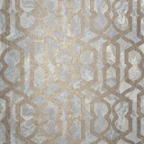 M69920 Tan cream gold metallic trellis lines faux liquid art marble textured Wallpaper