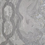 M69922 Beige cream tan silver trellis lines faux liquid art marble textured Wallpaper