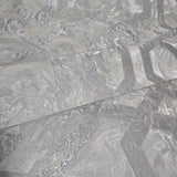 M69922 Beige cream tan silver trellis lines faux liquid art marble textured Wallpaper